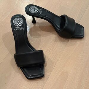 Vince Camuto Square Toe Black Kitten Heels